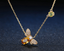 Load image into Gallery viewer, Peridot Bee Necklace