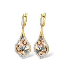 Load image into Gallery viewer, Golden Dragonfly Earrings