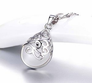 Moonlight Opal Silver Tears Necklace
