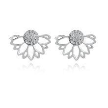 Load image into Gallery viewer, Lotus Backed Replica Diamond Earrings