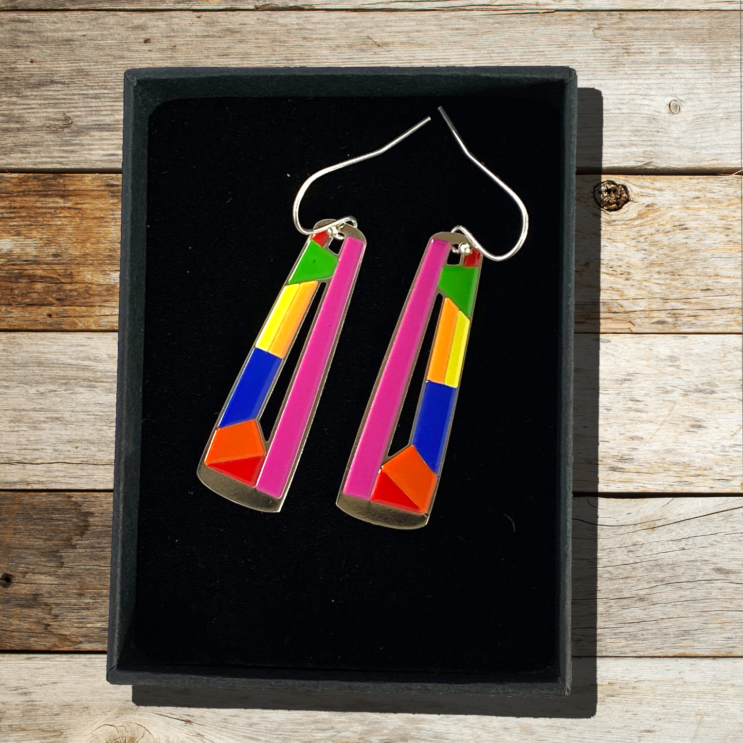 Chakra Inspired Multi Coloured Dangle Earrings for Trendy Women or Girls