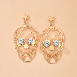 Golden Sugar Skull Earrings
