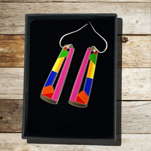 Load image into Gallery viewer, Chakra Inspired Multi Coloured Dangle Earrings for Trendy Women or Girls