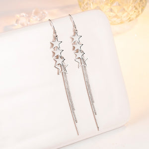 925 Silver Star Tassel Earrings