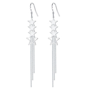 925 Silver Star Tassel Earrings