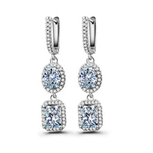 Load image into Gallery viewer, Double Crystal Pendant Earrings