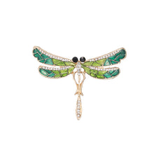 Load image into Gallery viewer, Green Godess Dragonfly Brooch