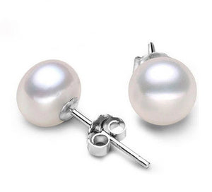 Freshwater Pearl Silver Stud Earrings