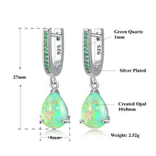 Load image into Gallery viewer, Green Opal 925 Silver Earrings