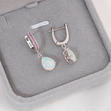 Load image into Gallery viewer, Green Opal 925 Silver Earrings