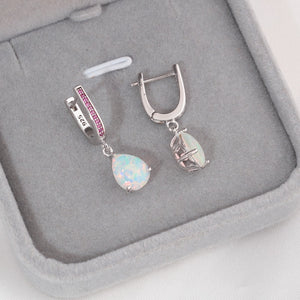 Green Opal 925 Silver Earrings