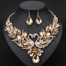 Load image into Gallery viewer, Crystal Swan Pendant Earring Set