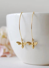 Load image into Gallery viewer, Honey Bee Long Dangle Earring