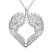 Load image into Gallery viewer, Silver Plated Heart Of Angel Necklace