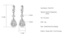 Load image into Gallery viewer, Crystal Flower Drop Earrings