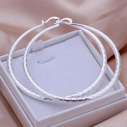 Sterling Silver Large Hooped Earring
