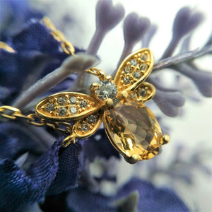 Natural Oval Citrine Crystal Bee Bracelet