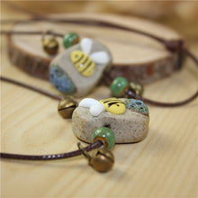 Load image into Gallery viewer, Handmade Bumble Bee Stone Necklace