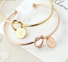 Load image into Gallery viewer, Personalised Knot Initial Bangle