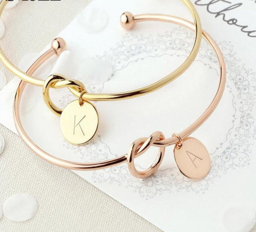 Personalised Knot Initial Bangle