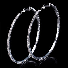 Load image into Gallery viewer, Large Austrian Crystal Hooped Earrings