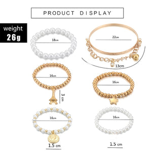 Pearl Star Multilayer Beaded Bracelets Set
