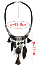 Load image into Gallery viewer, Tribal Bohemian Feather Statement Necklace