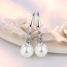 Load image into Gallery viewer, 925 Sterling Silver Faux Pearl Earrings