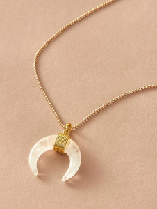 Transparent Crescent Moon Necklace