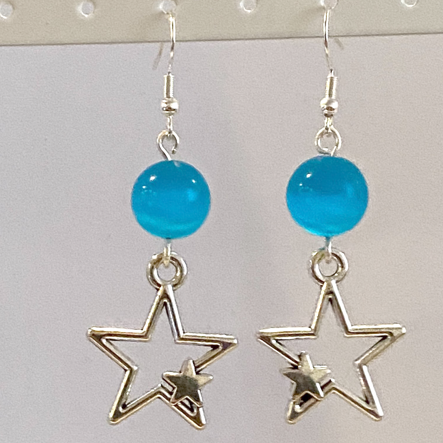 Blue Moon Star Drop Earrings For Women Daughters Mums