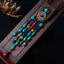 Load image into Gallery viewer, Leather and Natural Stone Necklace