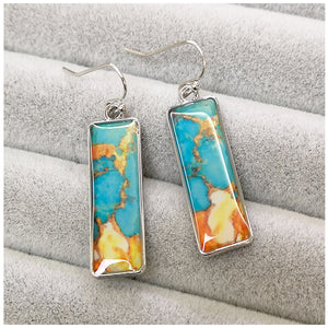 Retro Marble Style Colored Earrings