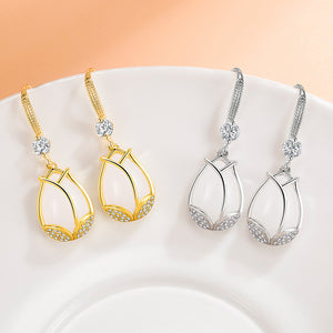 Vintage Style Crystal Tulip Earrings