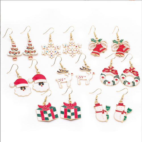 Christmas Enamel Earrings