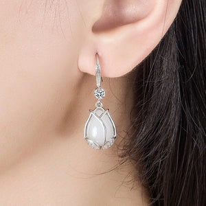 Vintage Style Crystal Tulip Earrings