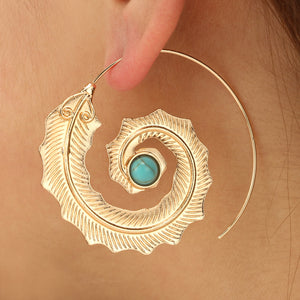 Boho Spiral Leaf Earrings