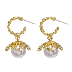 Emerald Palace Pearl Earrings