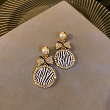 Load image into Gallery viewer, Striped Bow Earrings
