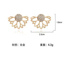 Load image into Gallery viewer, Lotus Backed Replica Diamond Earrings