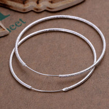Load image into Gallery viewer, Large Bali Silver Hoops