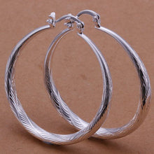 Load image into Gallery viewer, Silver Circular Hoop Earrings