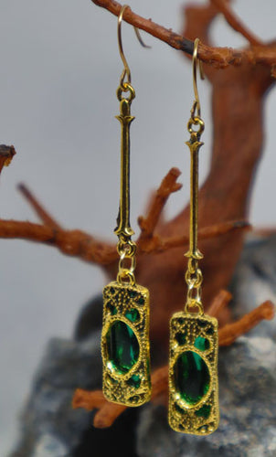 Locked Emerald Drop Earrings
