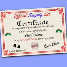 Load image into Gallery viewer, Christmas Naughty or Nice List Certificate 2023