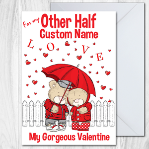 OTHER HALF VALENTINES DAY CARD PERSONALISED