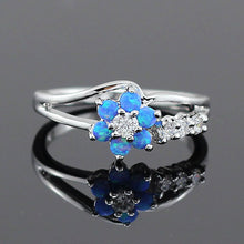 Load image into Gallery viewer, Flower Fire Opal Rings