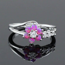 Load image into Gallery viewer, Flower Fire Opal Rings