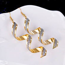 Load image into Gallery viewer, Crushed Crystal Twister Drop Earrings