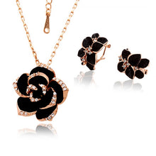 Load image into Gallery viewer, Dark Rose Flower Jewelry Sets