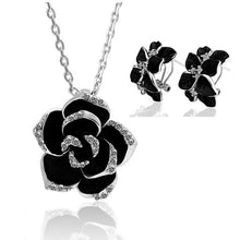 Load image into Gallery viewer, Dark Rose Flower Jewelry Sets
