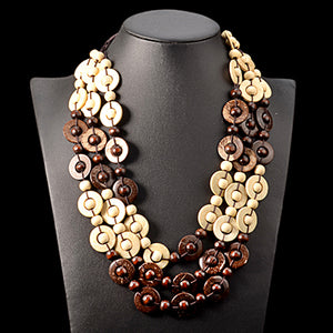 Bohemia Wooden Natural Necklace